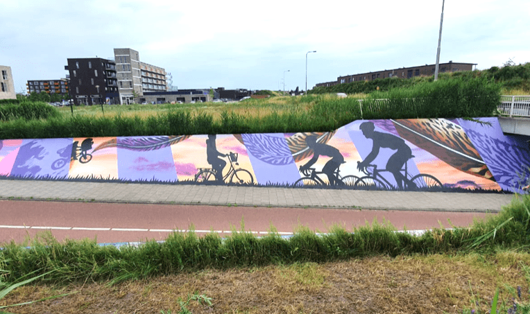 Graffiti van fietsers in Veenendaal